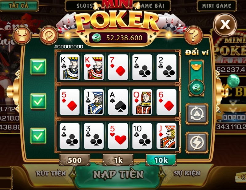 Hướng dẫn luật chơi của trò Nổ hũ mini poker